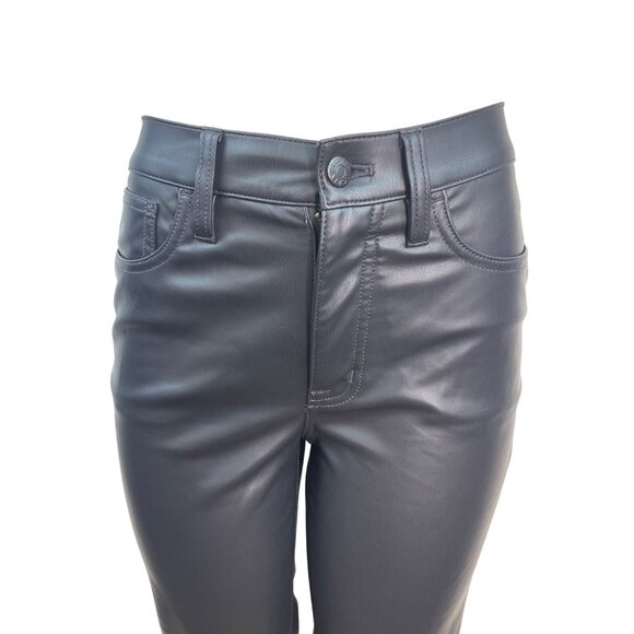 J.Crew Womens Black Faux Leather Pants Slim Fit Cropped Size 27 - Picture 4 of 8